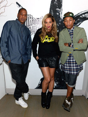 Jay-Z, Beyonce and Pharrell Williams Jay-Z, Beyonce and Pharrell Williams